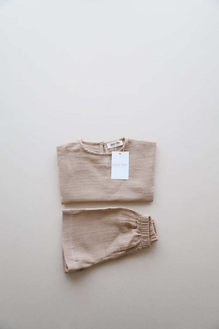 SHORT MUSLIN SET BEJ