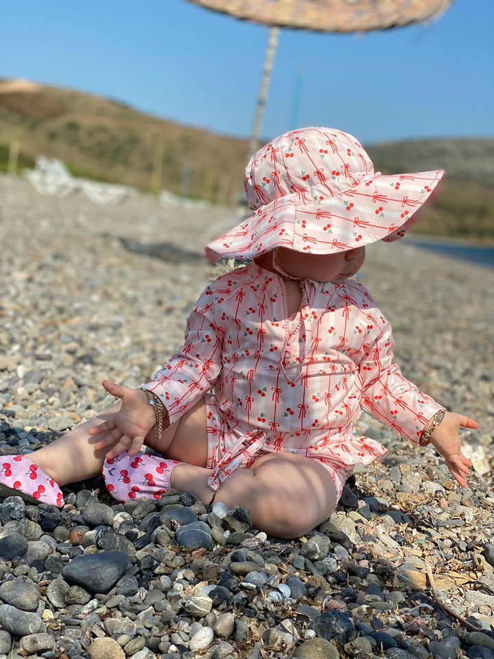 UV Korumalı Alt Üst Kız Bebek Set Cherry Bow