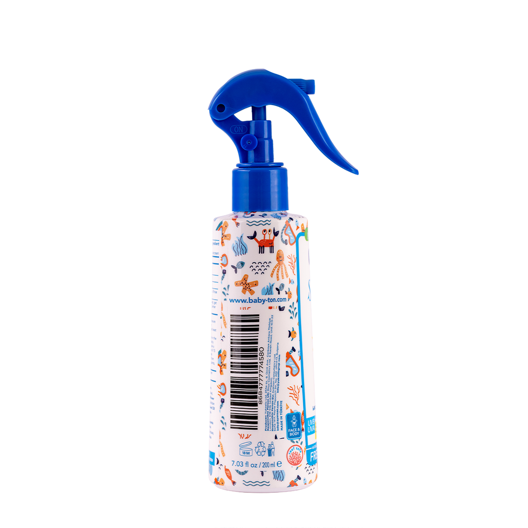 Bebek &amp; Çocuk Suya Dayanıklı Doğal Güneş Koruyucu Sprey 50 SPF 200 ml