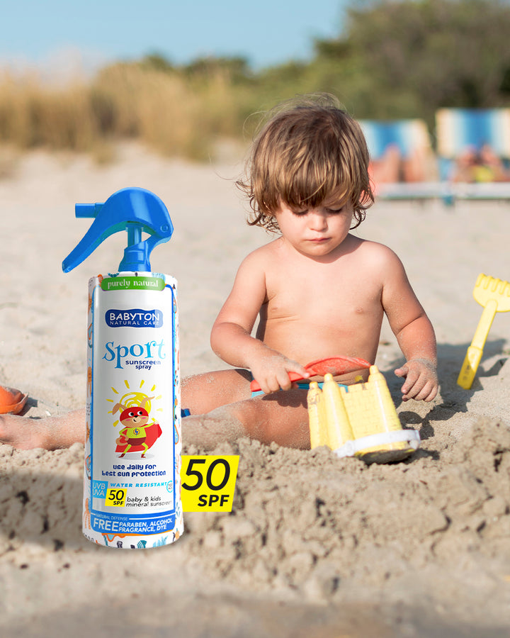 Bebek &amp; Çocuk Suya Dayanıklı Doğal Güneş Koruyucu Sprey 50 SPF 200 ml