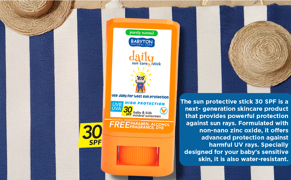 Bebek ve Çocuklar İçin Doğal Güneş Koruyucu Stick 30 SPF 20 gr