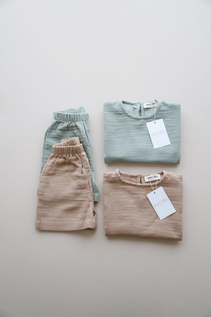 SHORT MUSLIN SET BEJ