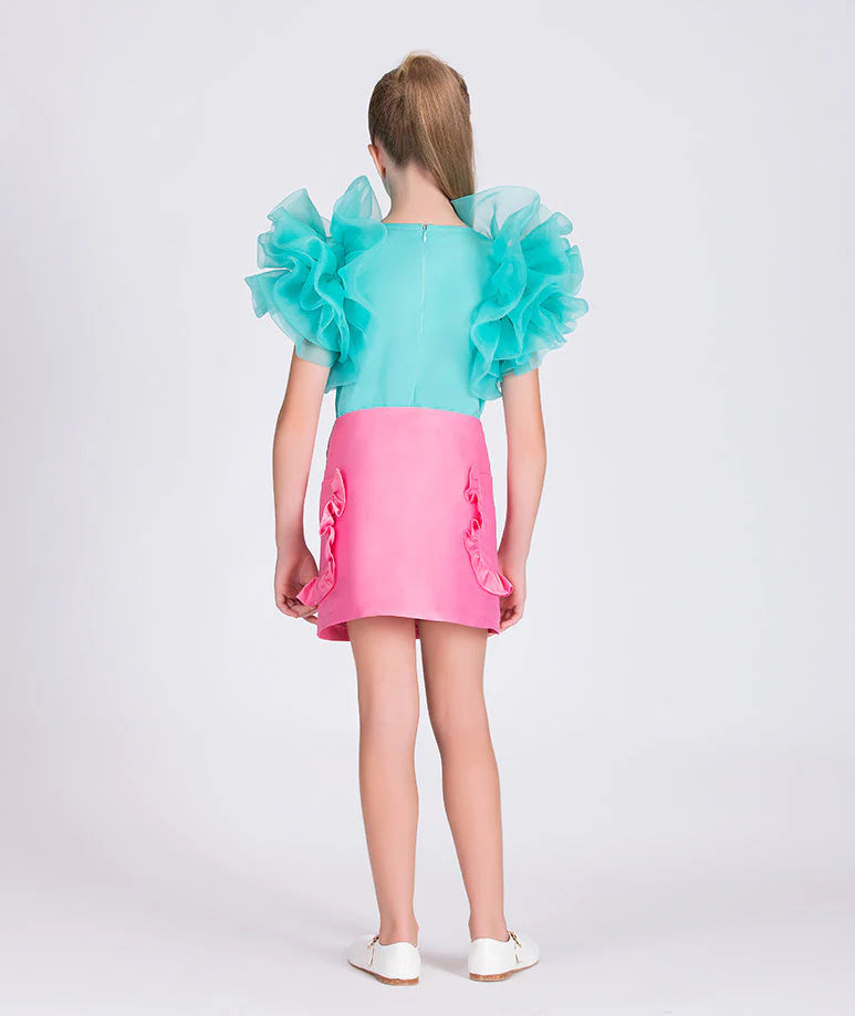 GOOSE AZURE TÜTÜ BLUZ