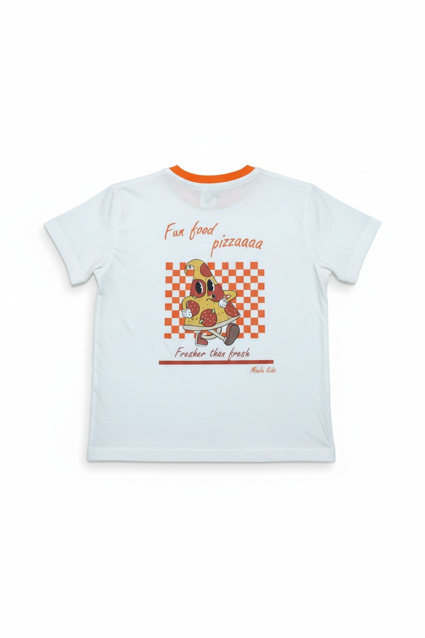 Pizza Baskılı Oversize Tişört ve Şort Takım