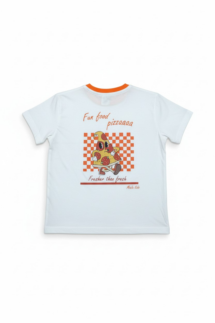 Pizza Baskılı Oversize Tişört ve Şort Takım