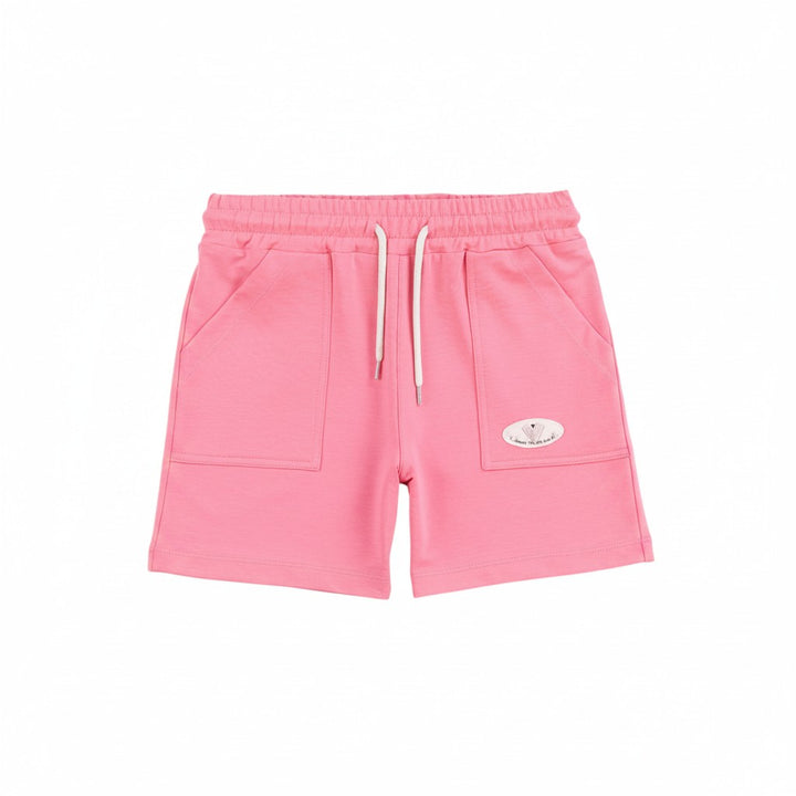 COTTON ŞORT CEP DETAYLI PEMBE