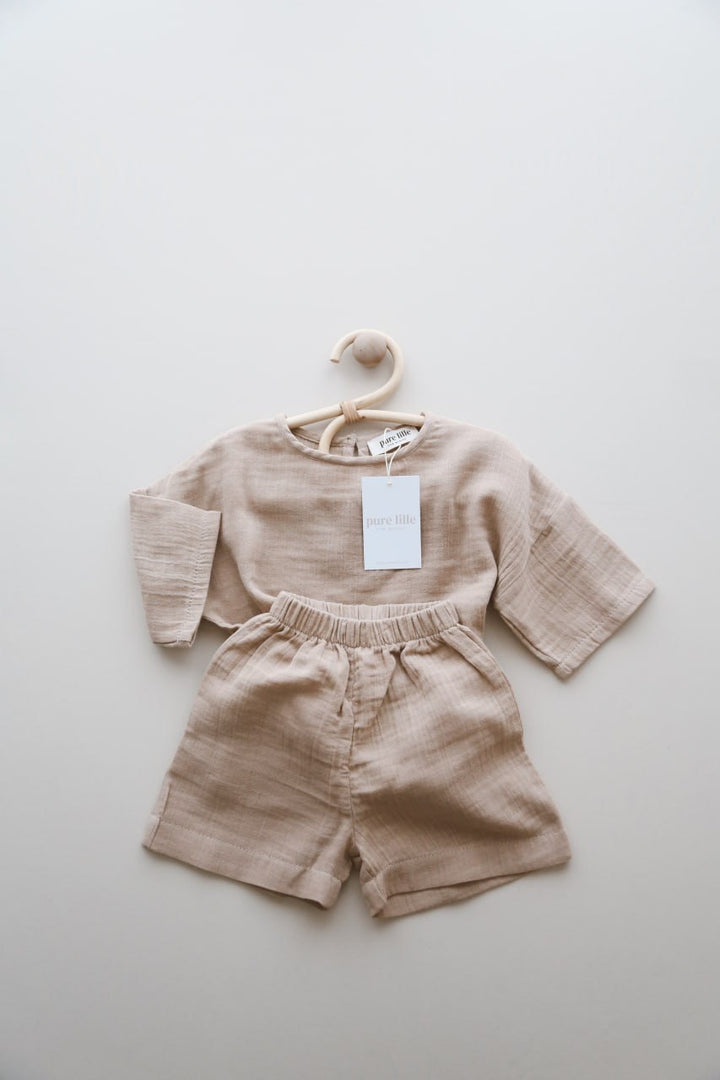 SHORT MUSLIN SET BEJ