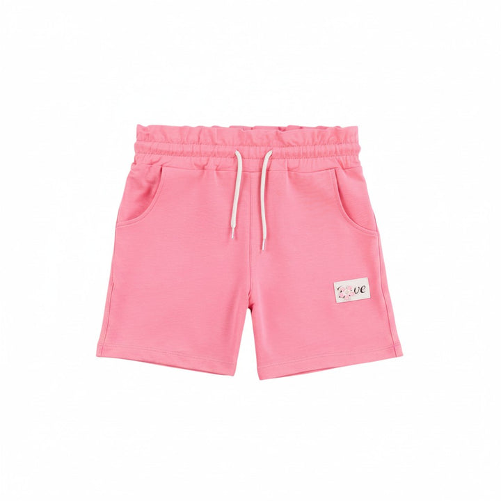 BELİ FIRFIRLI MİNİ ŞORT PEMBE