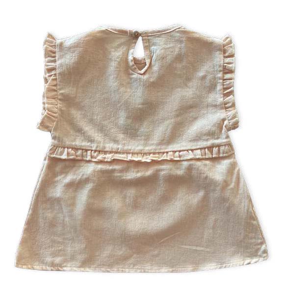 IVORY CREAM ‘FLAMINGO SURFING’ DRESS