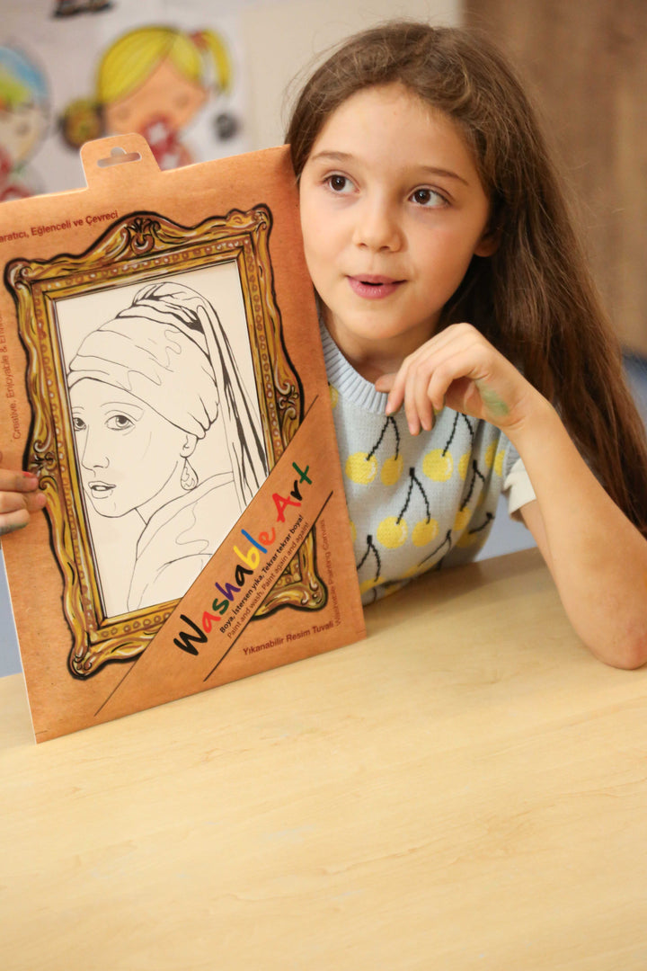 FUNNY MAT WASHABLE ART JOHANNES VERMEER GİRL WITH A PEARL EARRING