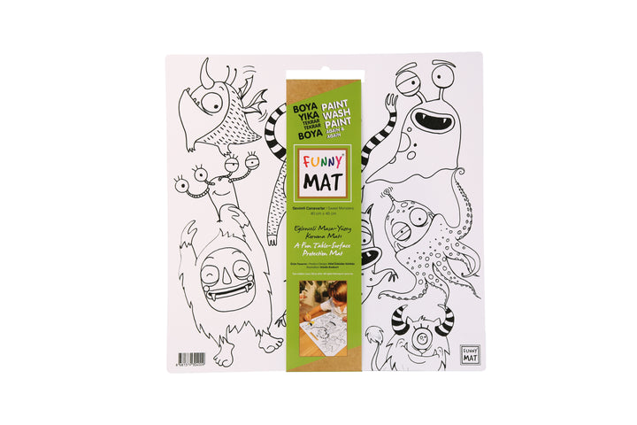 FUNNY MAT WHITE 40X40CM SEVİMLİ CANAVARLAR