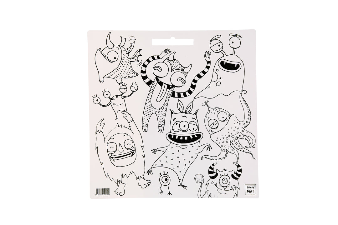 FUNNY MAT WHITE 40X40CM SEVİMLİ CANAVARLAR
