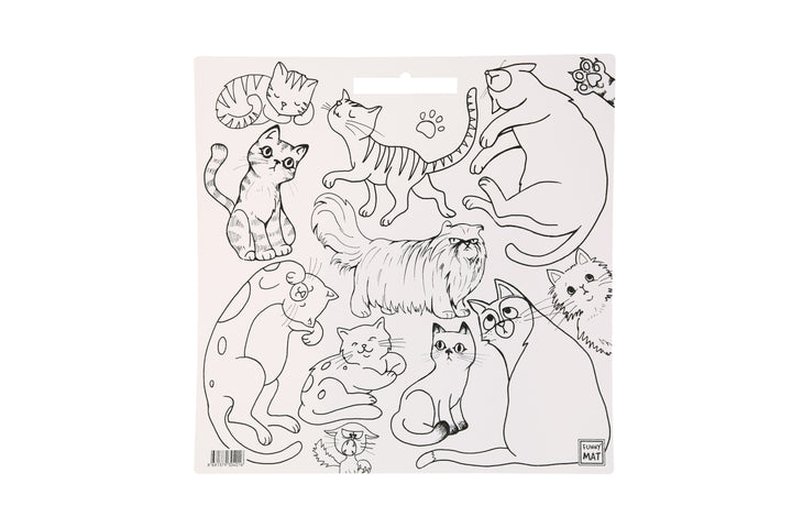 FUNNY MAT WHITE 40X40CM KEDİLER