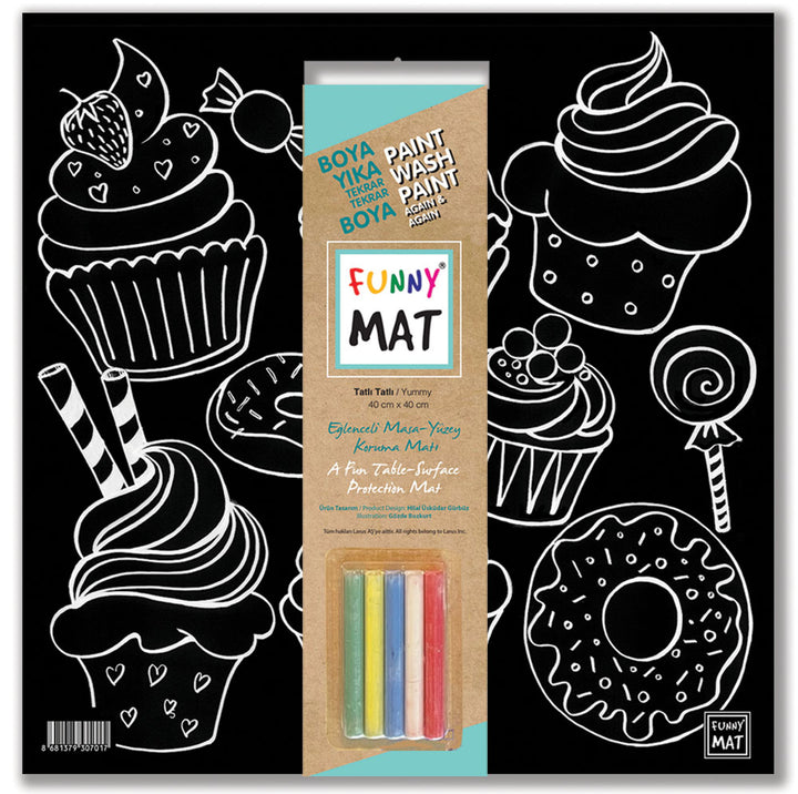 FUNNY MAT BLACK (TEBEŞİRLİ ) TATLI TATLI 40*40CM