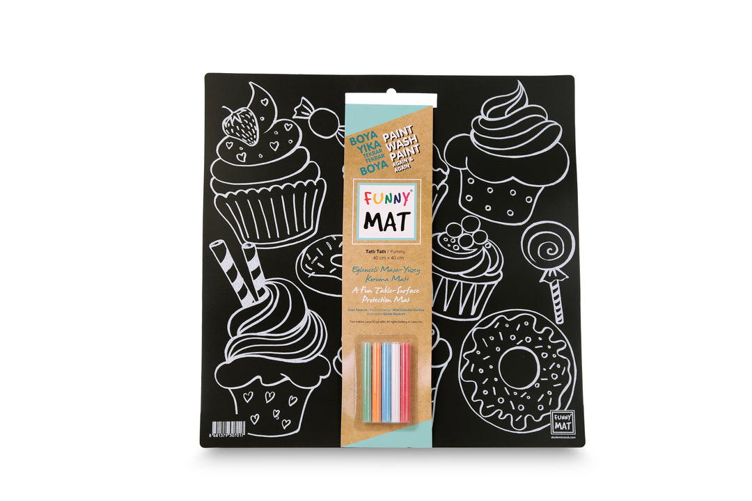 FUNNY MAT BLACK (TEBEŞİRLİ ) TATLI TATLI 40*40CM