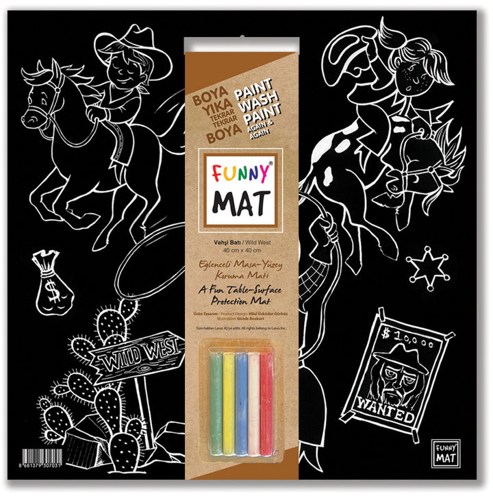 FUNNY MAT BLACK (TEBEŞİRLİ ) VAHŞİ BATI 40*40CM