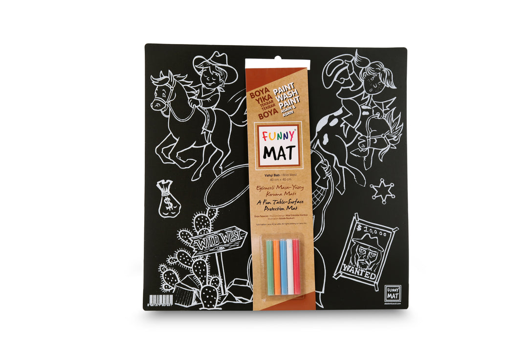FUNNY MAT BLACK (TEBEŞİRLİ ) VAHŞİ BATI 40*40CM