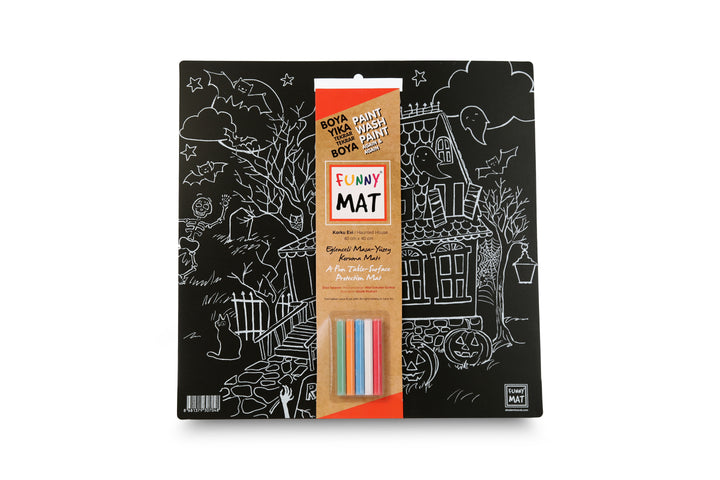 FUNNY MAT BLACK (TEBEŞİRLİ ) KORKU EVİ 40*40CM