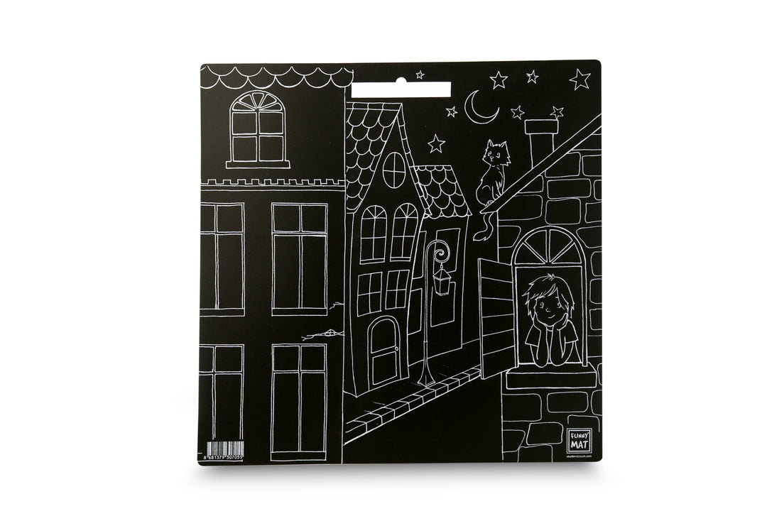 FUNNY MAT BLACK (TEBEŞİRLİ ) BİZİM SOKAK 40*40CM