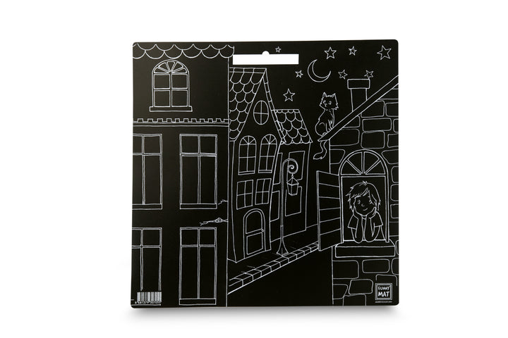 FUNNY MAT BLACK (TEBEŞİRLİ ) BİZİM SOKAK 40*40CM