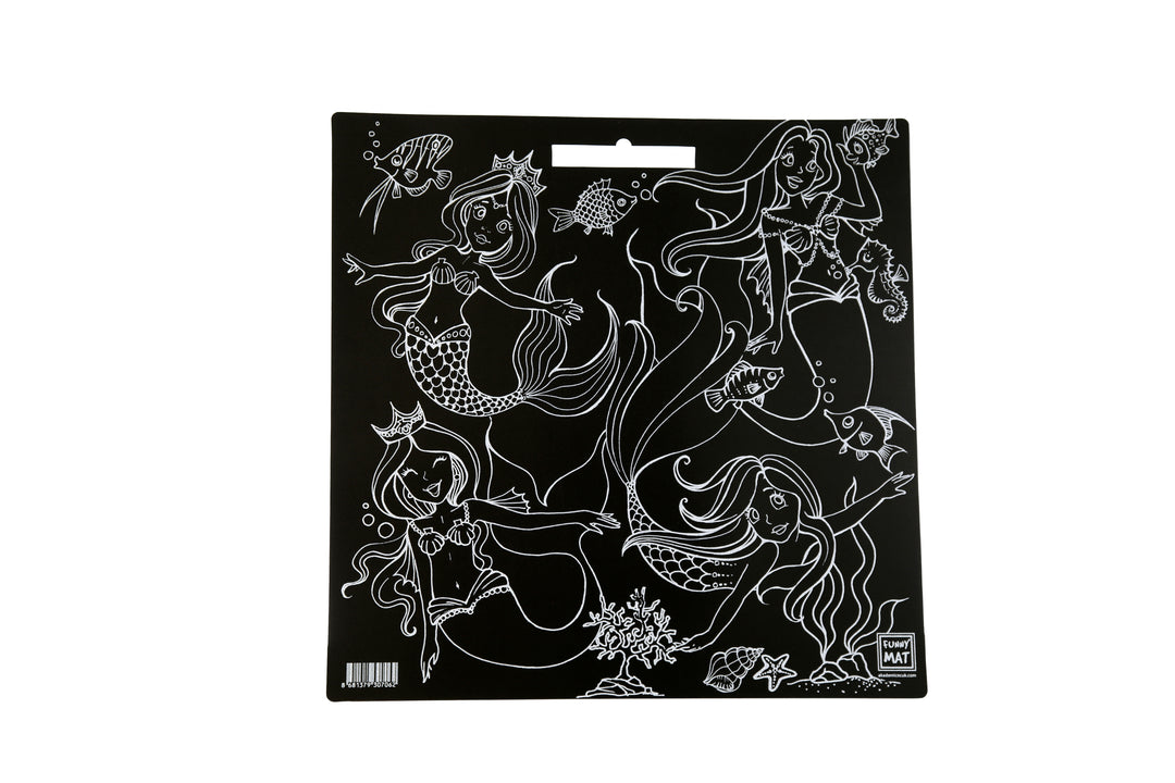 FUNNY MAT BLACK (TEBEŞİRLİ ) DENİZ KIZLARI 40*40CM