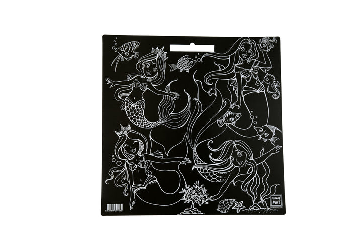 FUNNY MAT BLACK (TEBEŞİRLİ ) DENİZ KIZLARI 40*40CM
