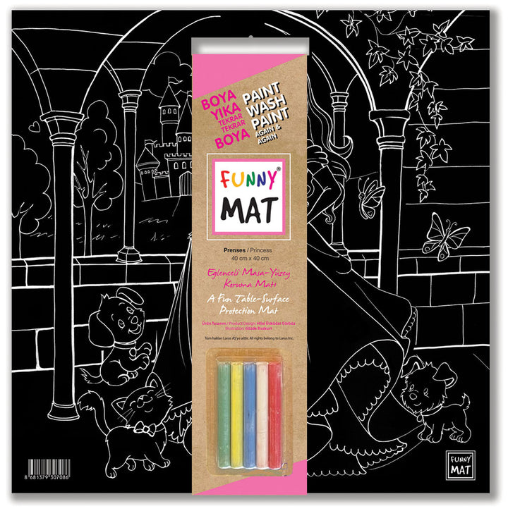 FUNNY MAT BLACK (TEBEŞİRLİ ) PRENSES 40*40CM