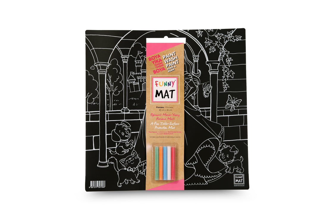 FUNNY MAT BLACK (TEBEŞİRLİ ) PRENSES 40*40CM