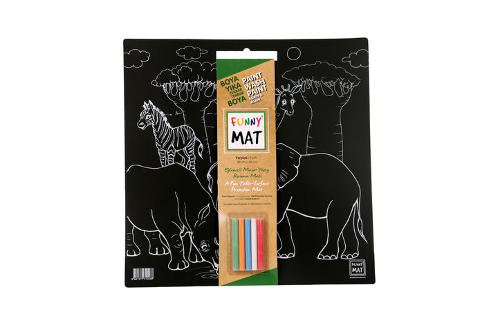 FUNNY MAT BLACK (TEBEŞİRLİ ) YERYÜZÜ 40*40CM