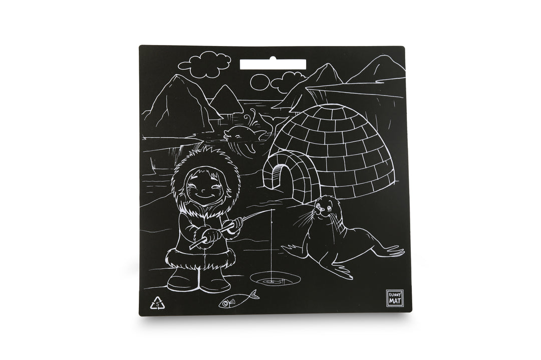 FUNNY MAT BLACK (TEBEŞİRLİ ) KUTUP 40*40CM
