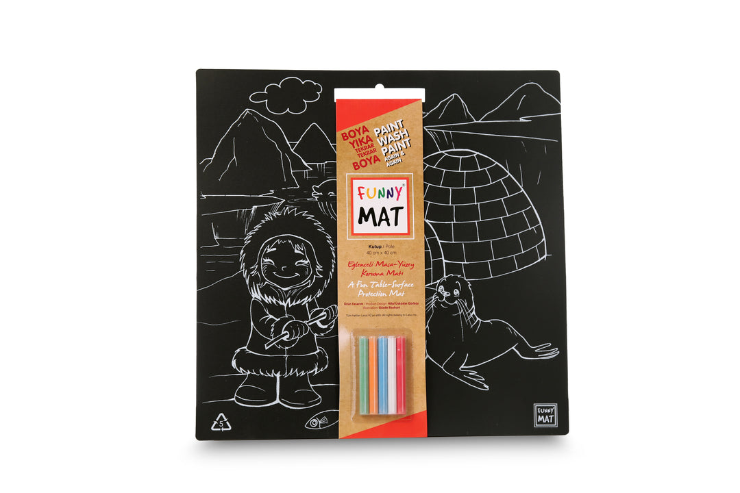 FUNNY MAT BLACK (TEBEŞİRLİ ) KUTUP 40*40CM