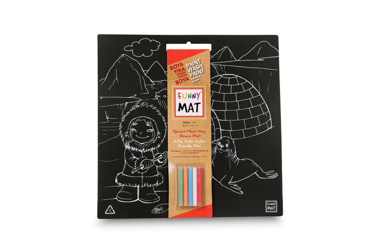 FUNNY MAT BLACK (TEBEŞİRLİ ) KUTUP 40*40CM