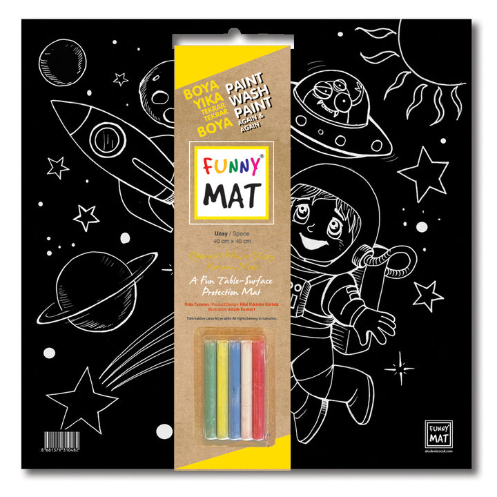 FUNNY MAT BLACK (TEBEŞİRLİ ) UZAY 40*40CM