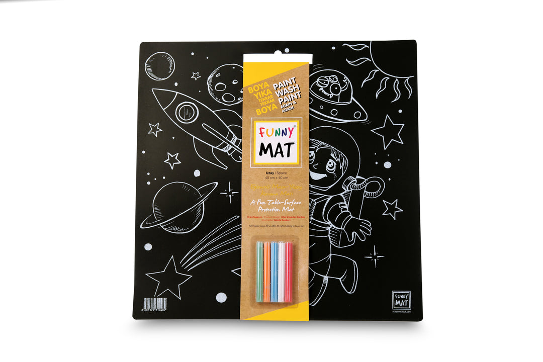 FUNNY MAT BLACK (TEBEŞİRLİ ) UZAY 40*40CM