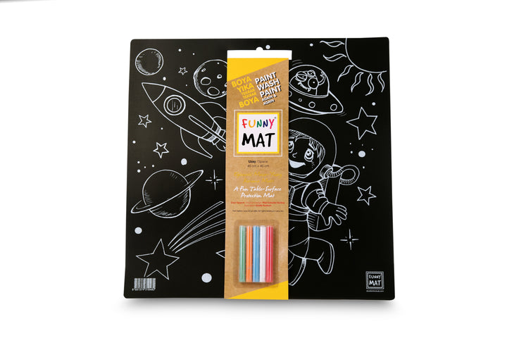 FUNNY MAT BLACK (TEBEŞİRLİ ) UZAY 40*40CM