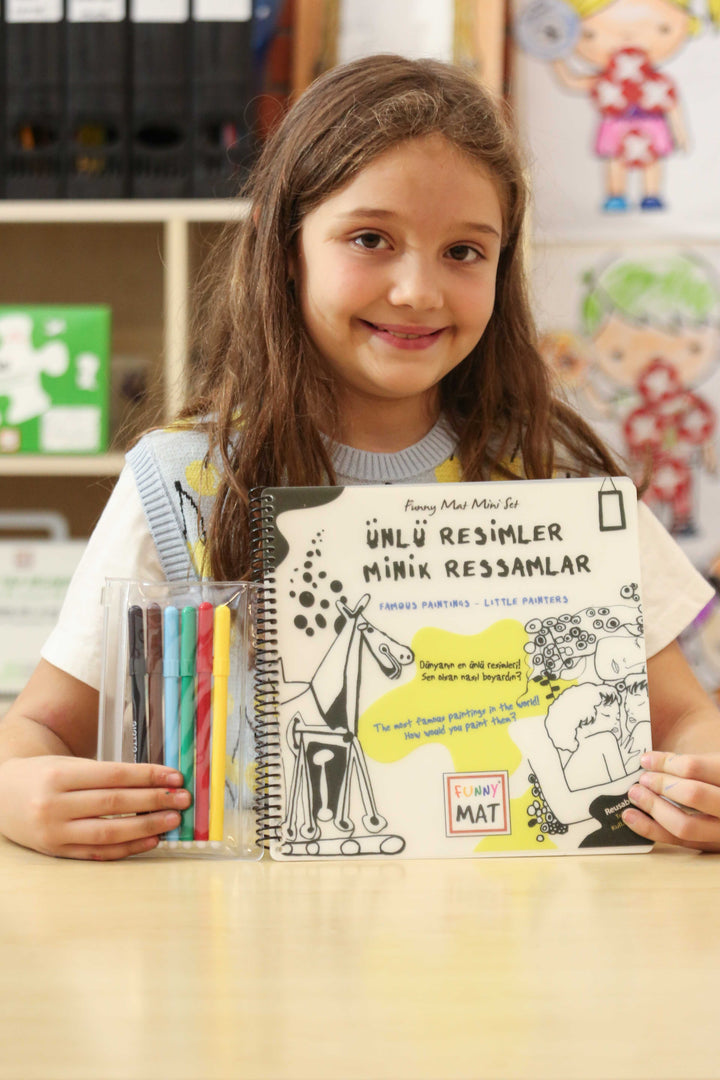 FUNNY MAT MİNİ SET ÜNLÜ RESİMLER MİNİK RESSAMLAR (KALEMLİ)