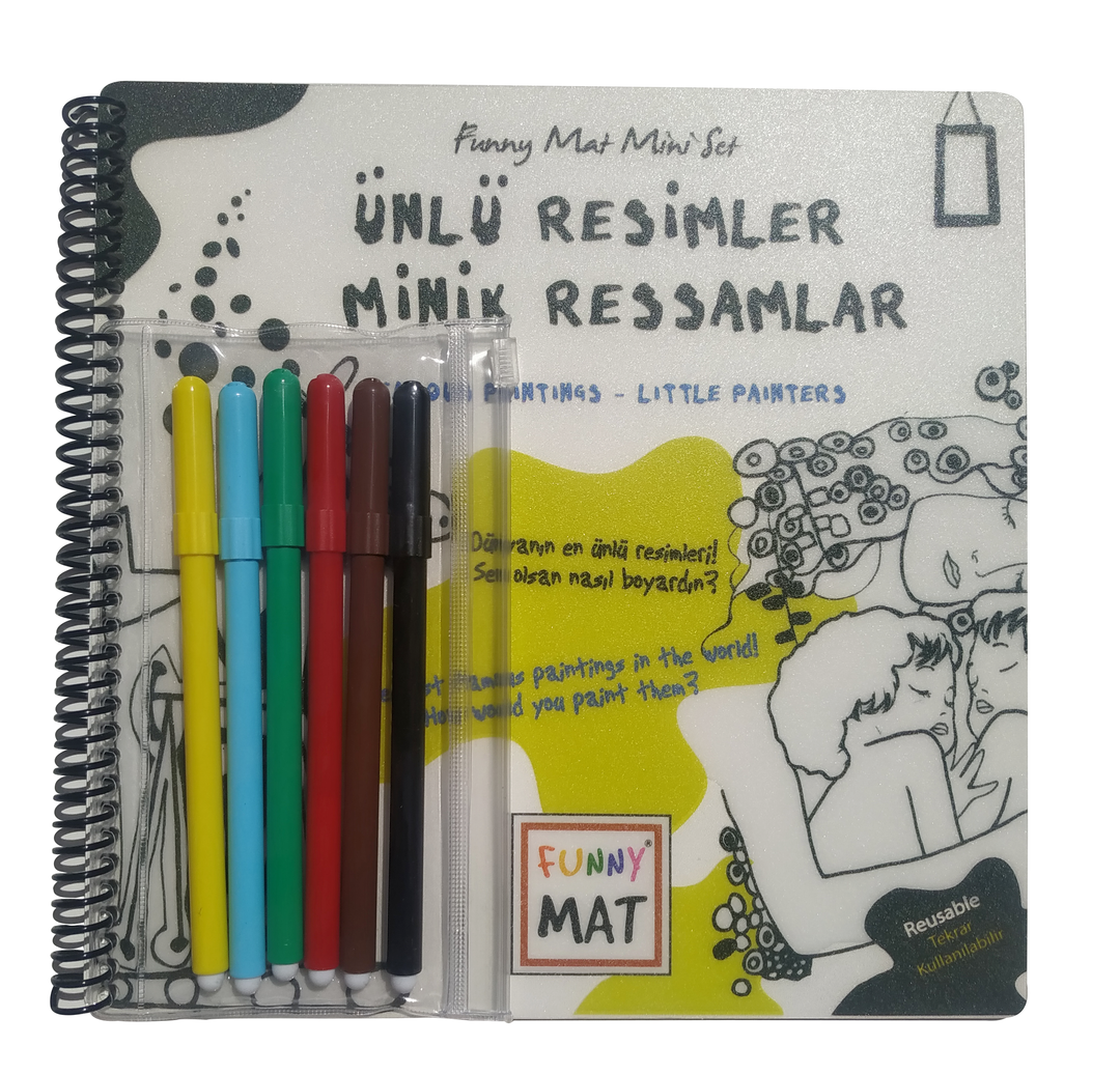 FUNNY MAT MİNİ SET ÜNLÜ RESİMLER MİNİK RESSAMLAR (KALEMLİ)