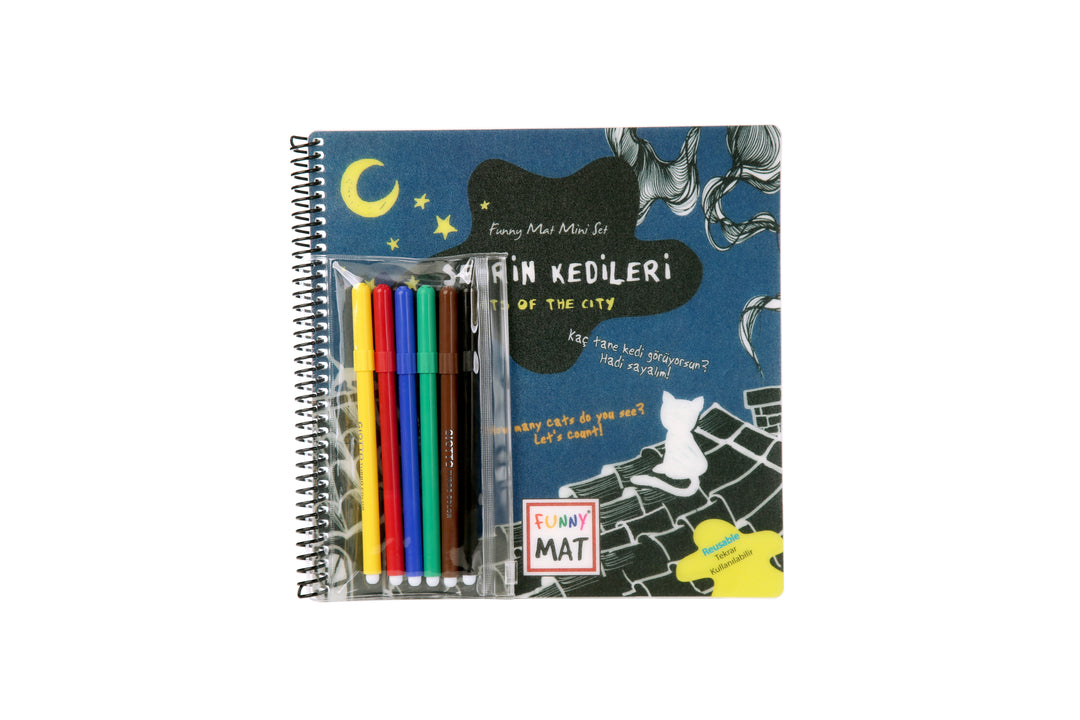 FUNNY MAT MİNİ SET ŞEHRİN KEDİLERİ (KALEMLİ)
