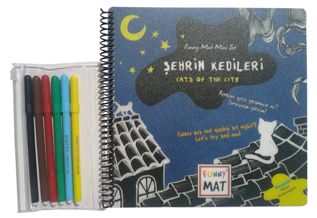 FUNNY MAT MİNİ SET ŞEHRİN KEDİLERİ (KALEMLİ)