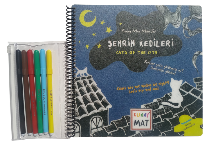FUNNY MAT MİNİ SET ŞEHRİN KEDİLERİ (KALEMLİ)