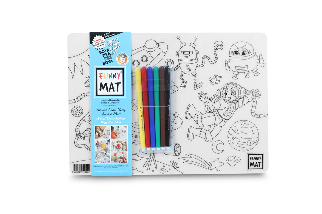 FUNNY MAT 2Lİ SET  UZAY &amp; DİNAZORLAR 6&