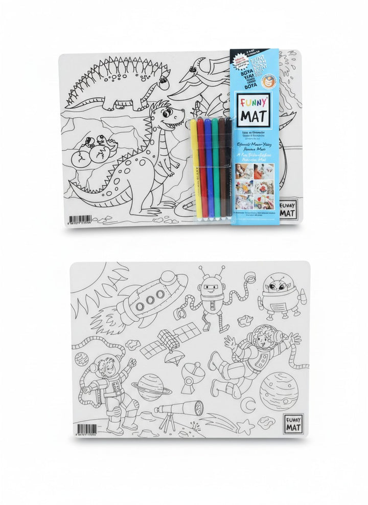 FUNNY MAT 2Lİ SET  UZAY &amp; DİNAZORLAR 6&