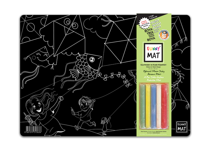 FUNNY MAT 2Lİ SET SLED DOGS &amp; KITES 25X35CM 2 PAKET WİTH 5 &
