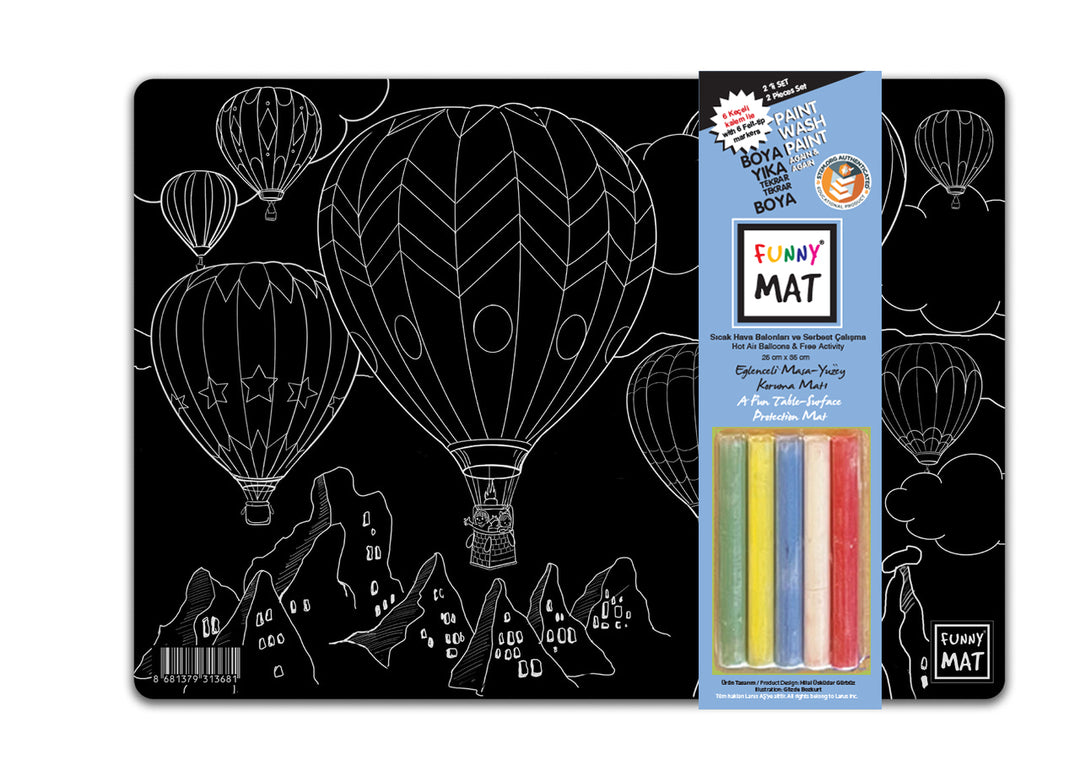 FUNNY MAT 2Lİ SET SICAK HAVA BALONU &amp; SERBEST ÇALIŞMA 25X35CM 5&
