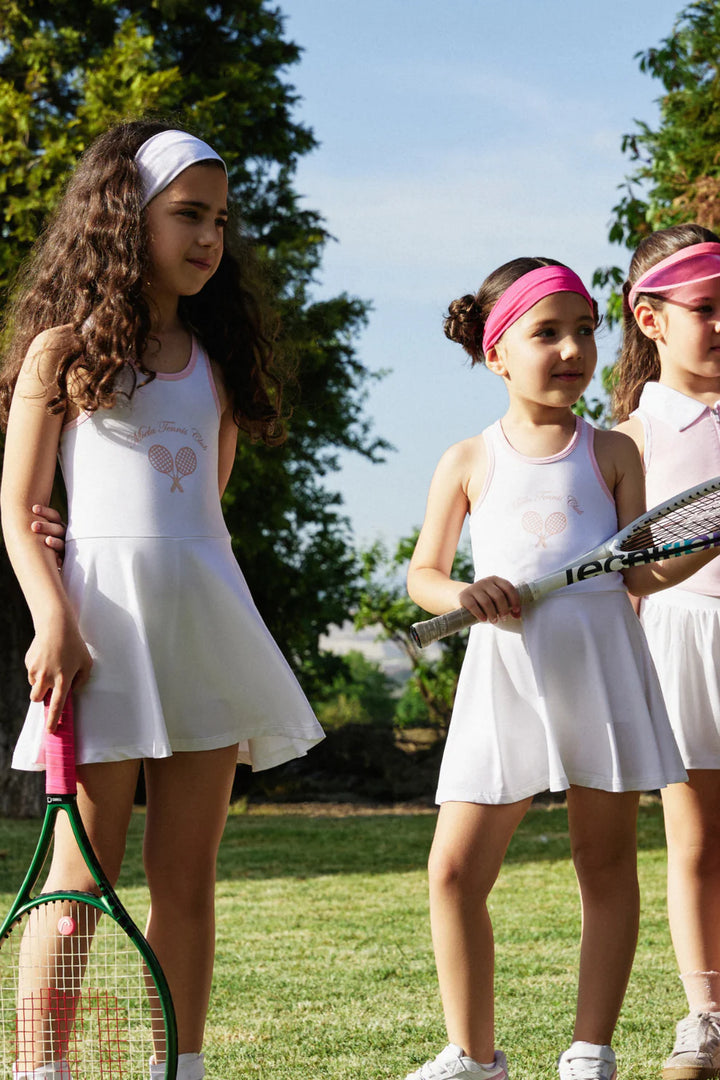 Miela Kids Tennis Club  Kız Çocuk Tenis Elbisesi Beyaz