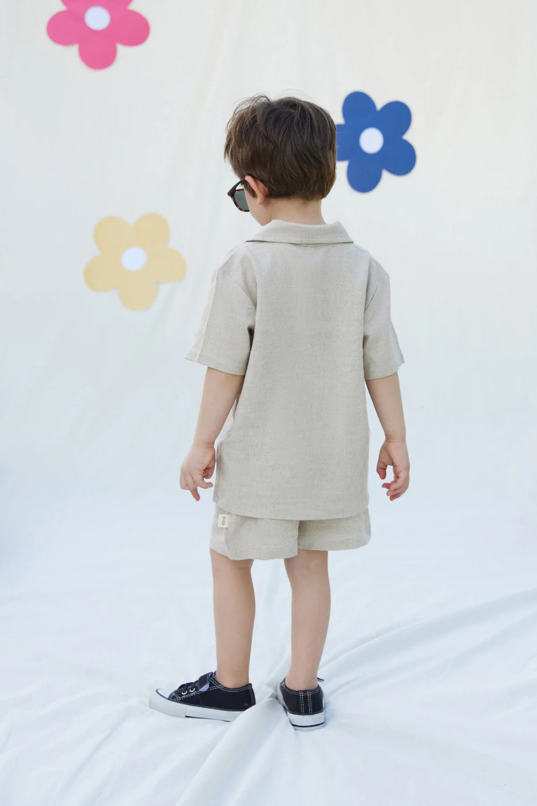 Miela Kids Palm Life Keten Gömlek ve Şort Takım