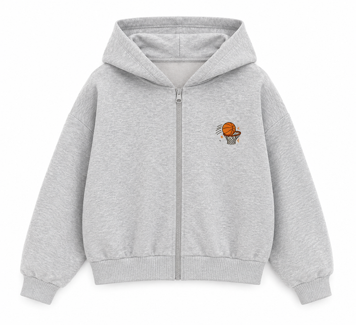 Basketball Champion Club Kapüşonlu Sweatshirt - Gri Melanj