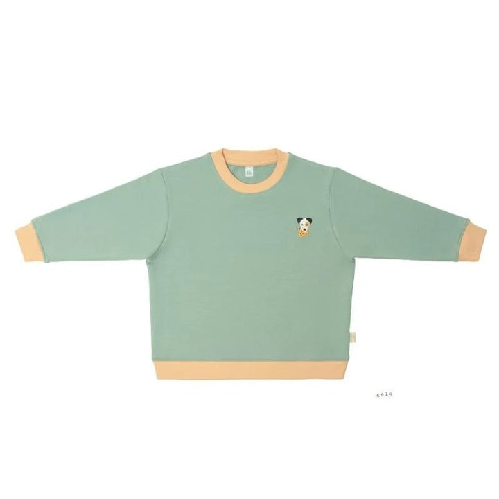 Kontrast Detaylı Sweatshirt-Mint