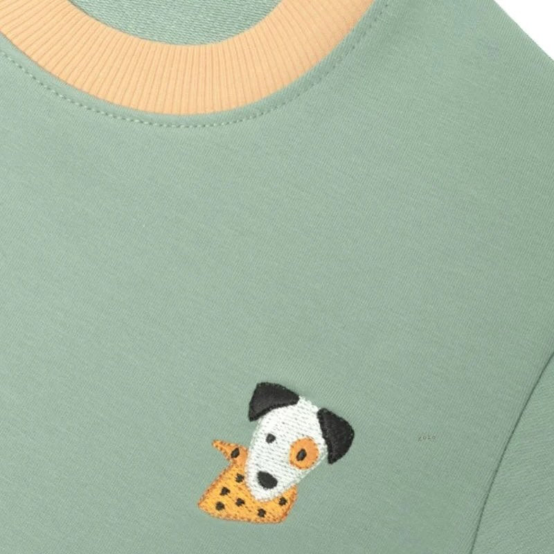Kontrast Detaylı Sweatshirt-Mint