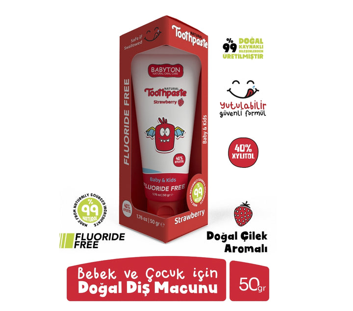 Organik Doğal Çilek Aromalı Diş Macunu 50gr
